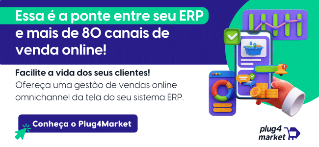 banner digital para divulgar a solução Plug4Market que realiza a gestão de e-commerce e marketplace